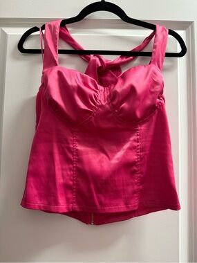 Silk pink halter top